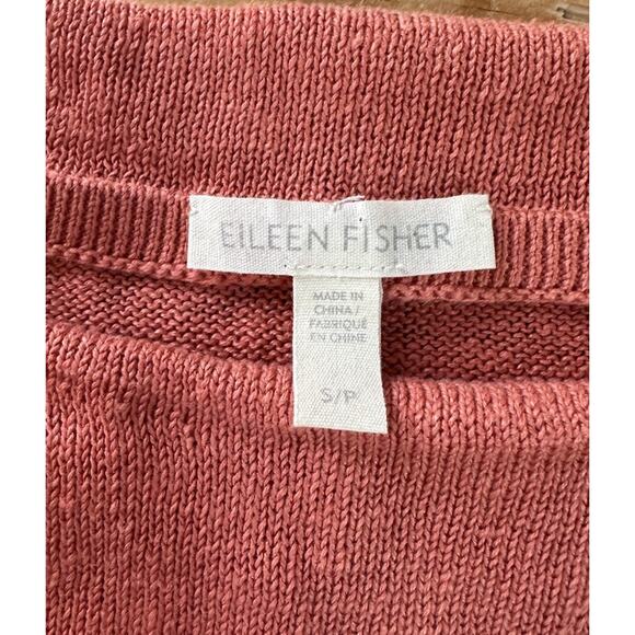 Eileen Fisher Linen Boatneck Top Size Small Women’s Red - Picture 3 of 7